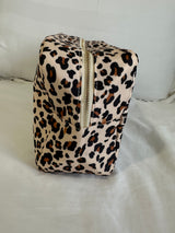 XL Leopard Print Nylon Pouch