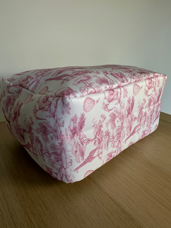 Pink Toile Chinoiserie Medium Nylon Pouch