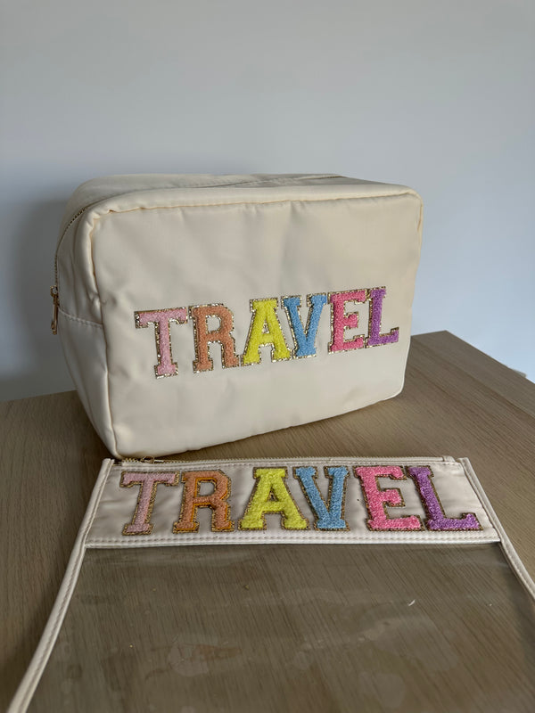 TRAVEL Nude Duo Set - XL pouch & Clear pouch - ready to go