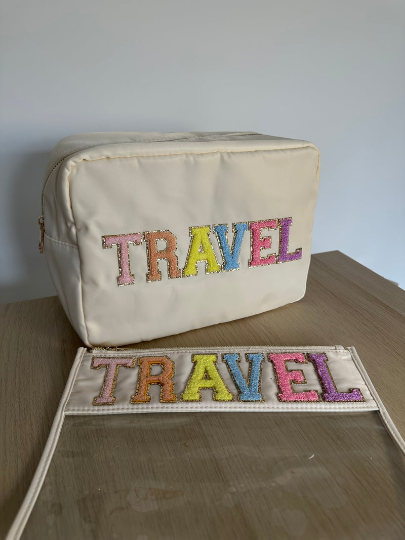 TRAVEL Nude Duo Set - XL pouch & Clear pouch - ready to go