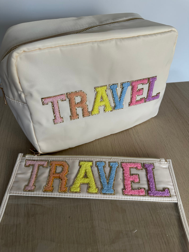 TRAVEL Nude Duo Set - XL pouch & Clear pouch - ready to go