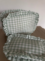 Gingham Ruffle pouch - various colours