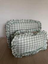 Gingham Ruffle pouch - various colours