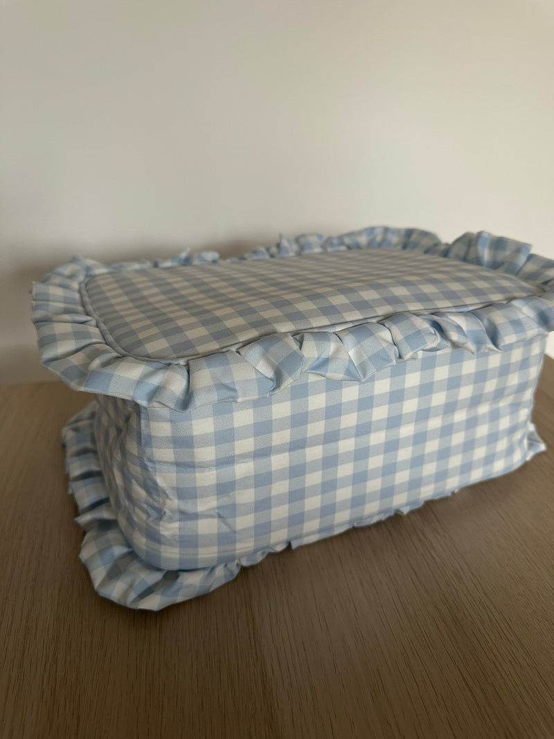 Gingham Ruffle pouch - various colours