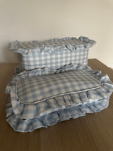 Gingham Ruffle pouch - various colours