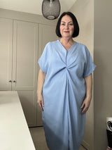 Twisted Front Crinkle Knot Dress