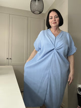 Twisted Front Crinkle Knot Dress