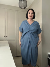 Twisted Front Crinkle Knot Dress