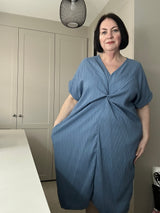 Twisted Front Crinkle Knot Dress