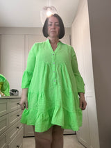 Short Neon Cotton Dress 8-18